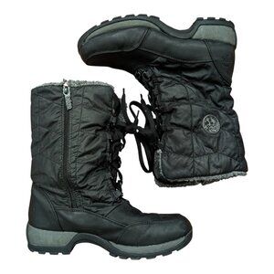 Totes Women's Black Waterproof Winter Snow Boots Fleece Lined Side Zip Sz 8